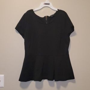 Forever 21 Black Peplum Top 2x